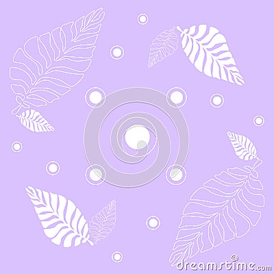 Fern leaves on a gently pink background Stock Photo